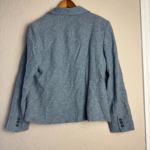 LL Bean Womens Wool Blend Twill Blazer Jacket in Blue - Picture 5 of 7